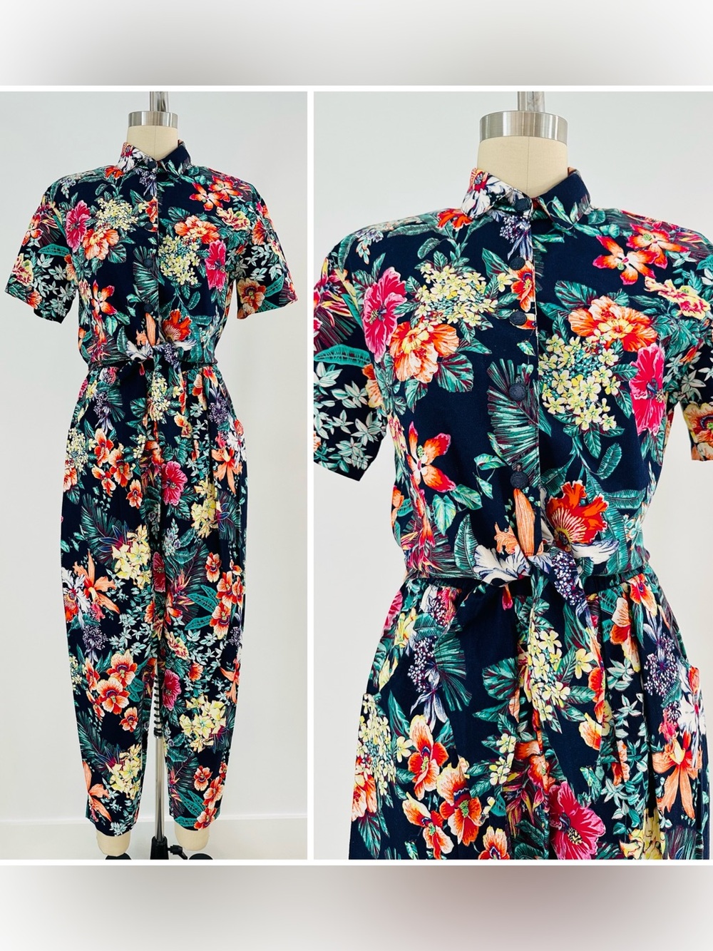 Vintage 80’s/90’s Tropical Print Matching Pant & Top Set
